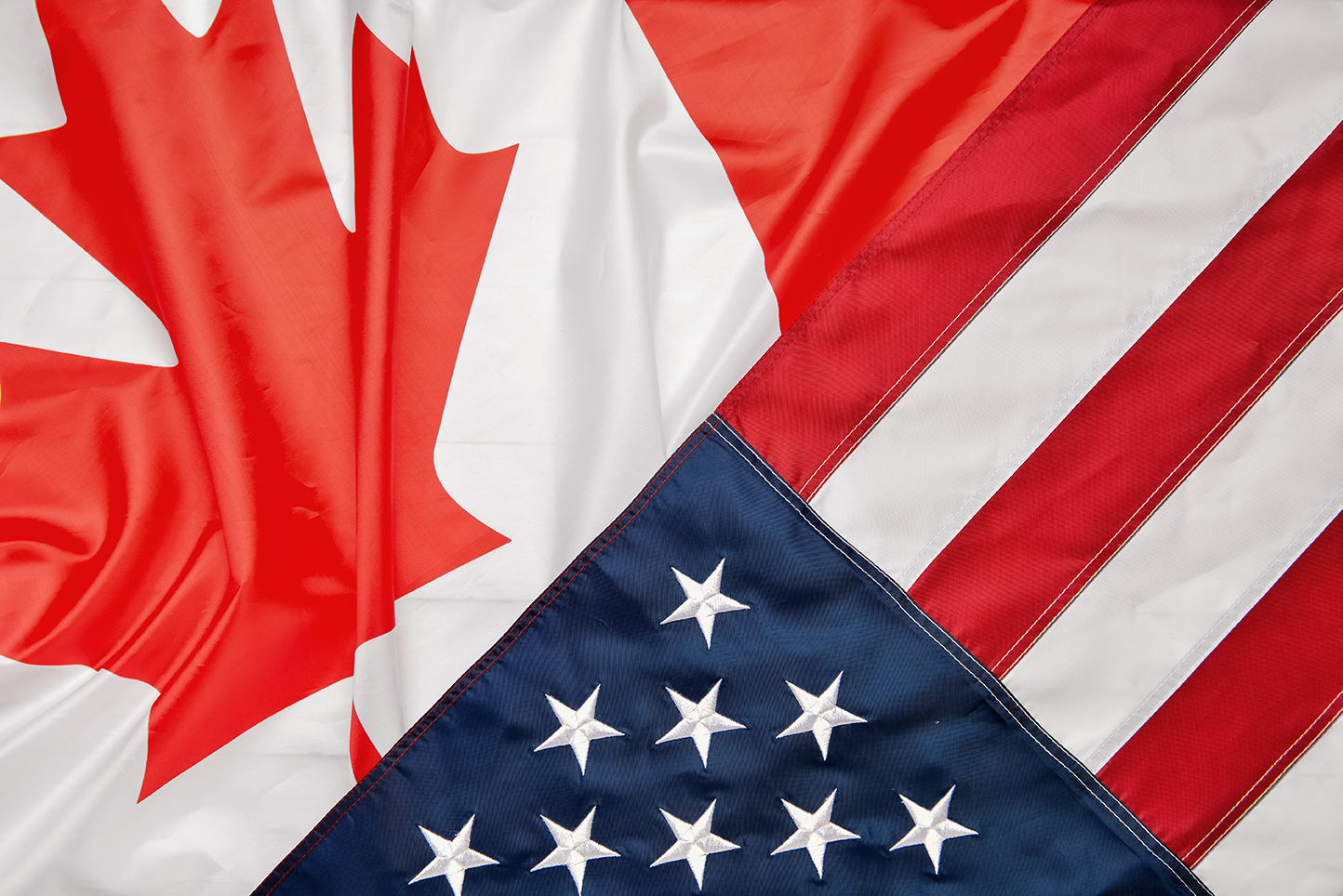 Canada flag and U.S.A flag.